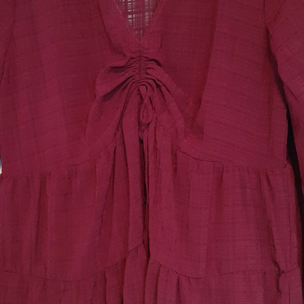 BNWT Glassons sz 12 maroon red long sleeve dress - Picture 9 of 10